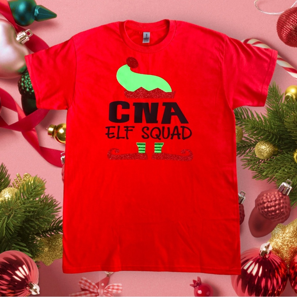 CNA Elf Squad Healthcare Worker Christmas Work Shirt
